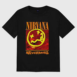 Футболка оверсайз мужская Nirvana smail, цвет: черный