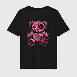 Футболка оверсайз мужская Pink bear, цвет: черный