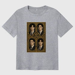 Футболка оверсайз мужская Astro золотая рамка, цвет: меланж