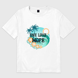Футболка оверсайз мужская One love море, цвет: белый