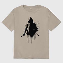 Футболка оверсайз мужская Художник граффити, цвет: миндальный