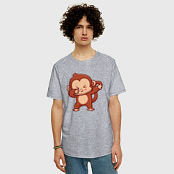 Футболка оверсайз мужская Dabbing monkey, цвет: меланж — фото 2