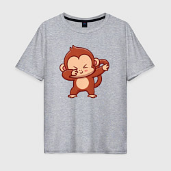 Футболка оверсайз мужская Dabbing monkey, цвет: меланж