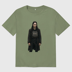 Футболка оверсайз мужская Bones в бронежелете, цвет: авокадо