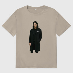 Футболка оверсайз мужская Задумчивый Bones, цвет: миндальный