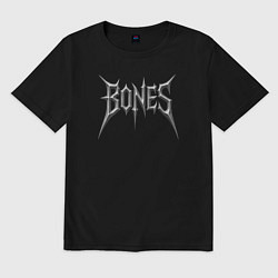 Футболка оверсайз мужская Bones металлическое лого, цвет: черный