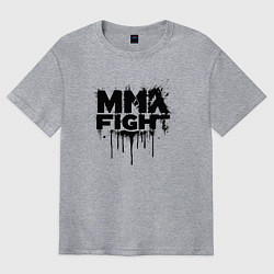 Футболка оверсайз мужская MMA боец черной краской, цвет: меланж