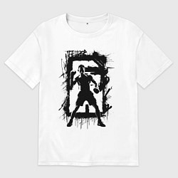 Футболка оверсайз мужская Тони Фергюсон в черном, цвет: белый