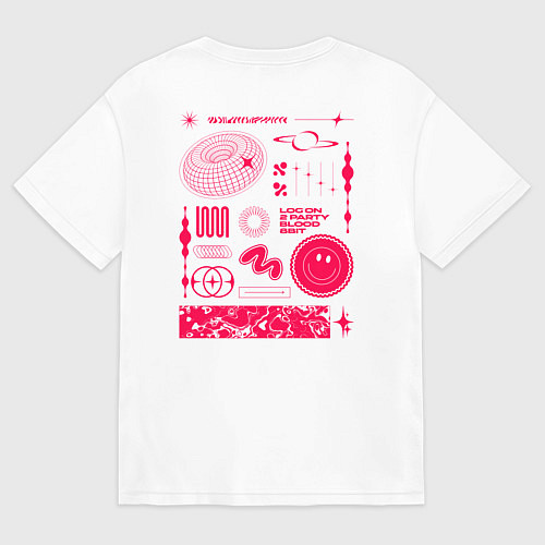 Мужская футболка оверсайз Y2K абстракция / Белый – фото 2