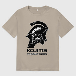 Футболка оверсайз мужская Hideo kojima productions logo, цвет: миндальный