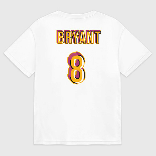 Мужская футболка оверсайз Кобе Брайант номер 8 / Белый – фото 2