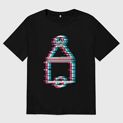 Футболка оверсайз мужская Символы - игра в кальмара, цвет: черный