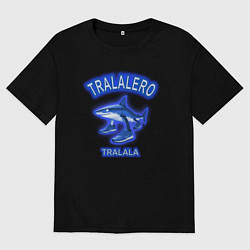 Футболка оверсайз мужская Акула, тралалеро тралала, мем, цвет: черный