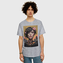 Футболка оверсайз мужская Городская муза, цвет: меланж — фото 2