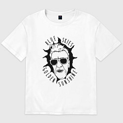 Футболка оверсайз мужская Blue Skies Golden Sunshine, цвет: белый