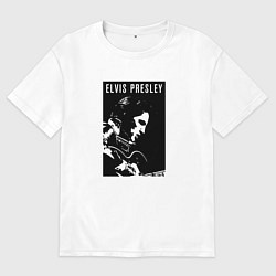 Футболка оверсайз мужская Tribute to Elvis Presley, цвет: белый