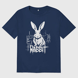 Футболка оверсайз мужская Городской кролик, цвет: тёмно-синий