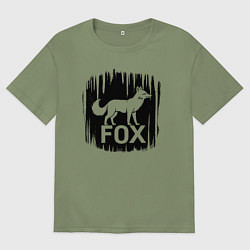 Мужская футболка оверсайз Лис в лесу