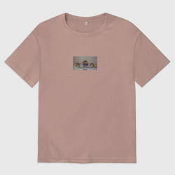 Футболка оверсайз мужская Пошлая моле мем, цвет: пыльно-розовый