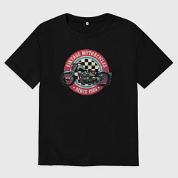Футболка оверсайз мужская Vintage motorcycles, цвет: черный