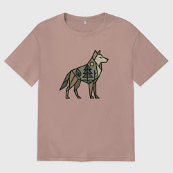 Мужская футболка оверсайз Геометрический волк