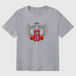 Футболка оверсайз мужская Федерация бокса России - логотип, цвет: меланж