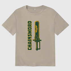 Футболка оверсайз мужская Цепной меч, цвет: миндальный