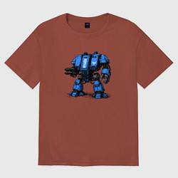 Футболка оверсайз мужская Боевая шагающая машина Дредноут, цвет: кирпичный