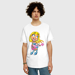 Футболка оверсайз мужская Роковая блондинка, цвет: белый — фото 2