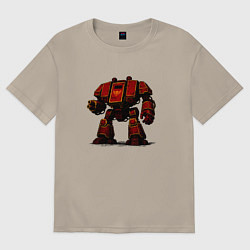 Футболка оверсайз мужская Красный титан дредноут, цвет: миндальный