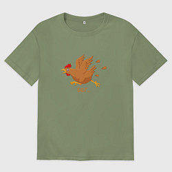 Мужская футболка оверсайз Куриный бег