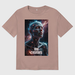 Футболка оверсайз мужская The Creators - big space celestial, цвет: пыльно-розовый
