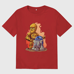 Мужская футболка оверсайз Звёздные войны: c3p0 и r2d2 - арт