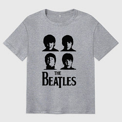 Футболка оверсайз мужская Beatles исполнители, цвет: меланж