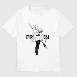 Футболка оверсайз мужская Frieren - эльфийка, цвет: белый