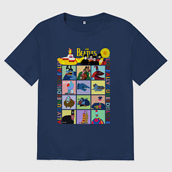 Футболка оверсайз мужская The Beatles Yellow Submarine, цвет: тёмно-синий