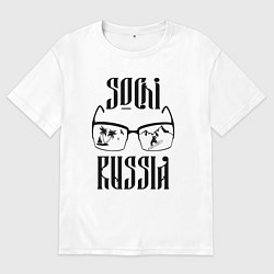 Футболка оверсайз мужская В городе Сочи темные ночи, цвет: белый