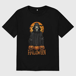 Футболка оверсайз мужская Halloween death, цвет: черный