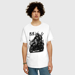 Футболка оверсайз мужская Bushido ride, цвет: белый — фото 2