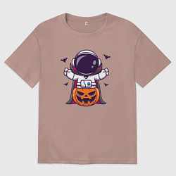 Футболка оверсайз мужская Spaceman halloween, цвет: пыльно-розовый