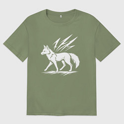 Мужская футболка оверсайз Лисица с молниями