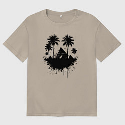 Футболка оверсайз мужская Тени вечности Египта, цвет: миндальный