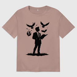 Мужская футболка оверсайз Учитель с символами