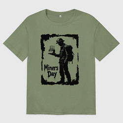 Футболка оверсайз мужская Шахтерский праздник, цвет: авокадо