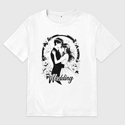 Мужская футболка оверсайз Свадьба аниме