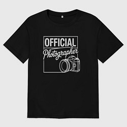 Футболка оверсайз мужская Официальный фотограф, цвет: черный
