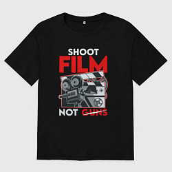 Футболка оверсайз мужская Снимай фильмы, цвет: черный