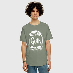 Футболка оверсайз мужская Готский орнамент, цвет: авокадо — фото 2