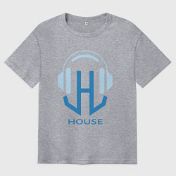 Мужская футболка оверсайз Логотип House Music