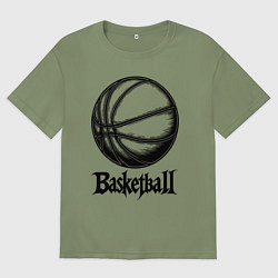Футболка оверсайз мужская Basketball готический, цвет: авокадо